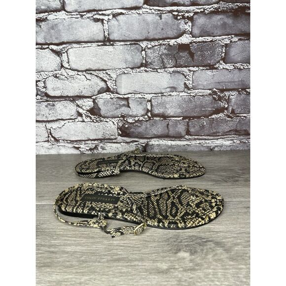 Collin Stuart Ivory Leather Snake Skin Print Strap Sandals Women’s Sz 9M US/40EU - Picture 5 of 16